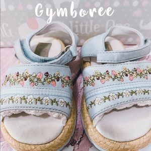 Gymboree baby blue strawberry 🍓 patch baby shoes